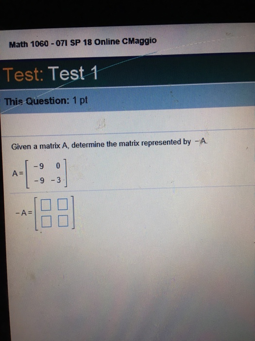 Solved Math 1060 07i Sp 18 Online Cmaggio Test Test 1 Th Chegg Com