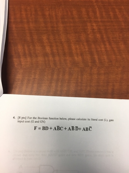 Solved For The Boolean Function Below Please Calculate I