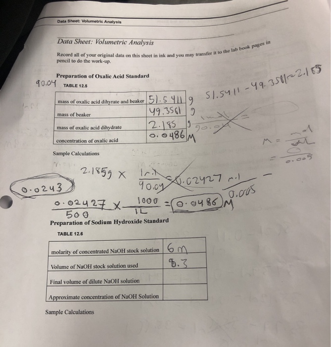 data sheet volumetric analysis chegg com how to write a news report introduction