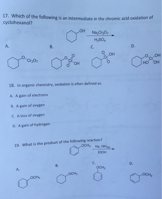 Which Of The Following Is An Intermediate In The Chegg 