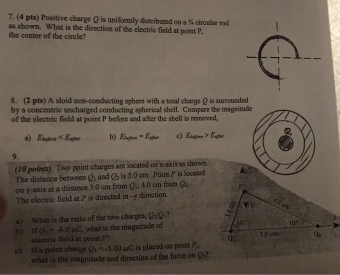 Solved Positive Charge Q Is Uniformly Distributed On A 3 Chegg Com