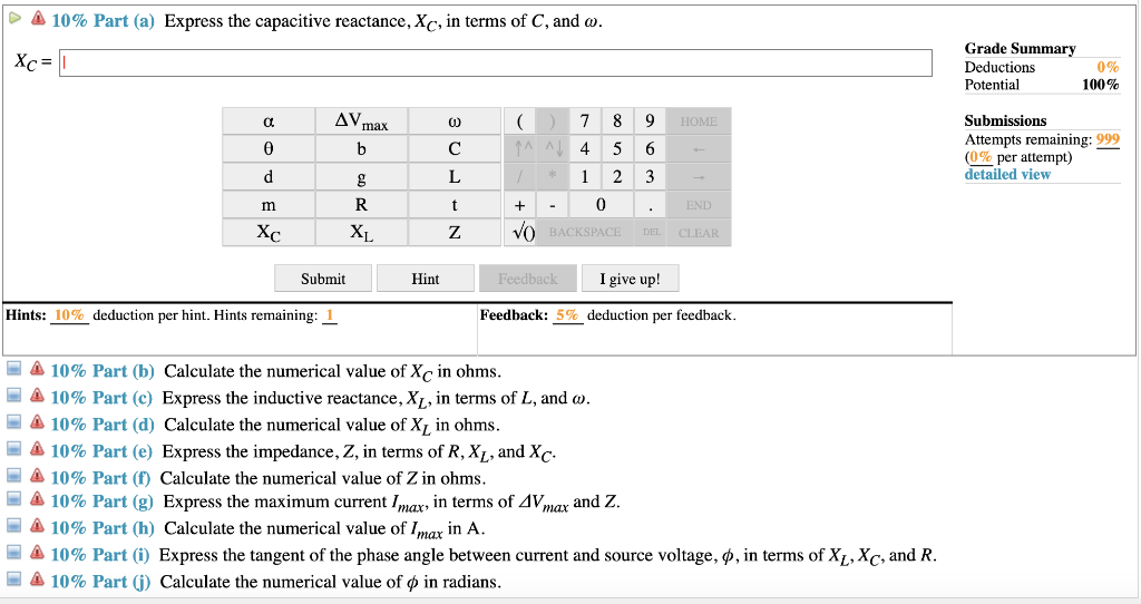 Solved Ac Circuits Begin Date 4 9 19 12 01 00 Am De Da Chegg Com