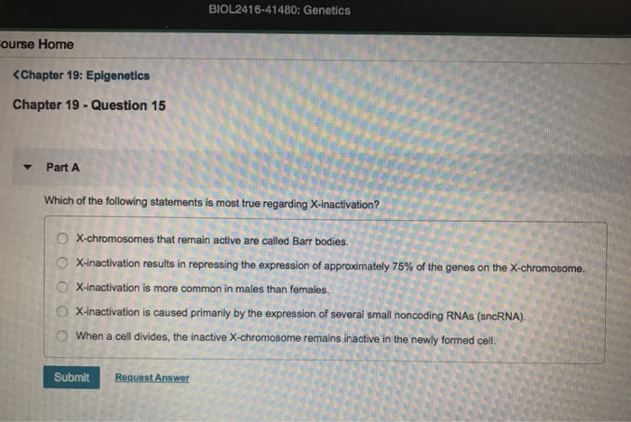 Solved Biol2416-41480: Genetics Ourse Home Chapter 19: | Chegg.com