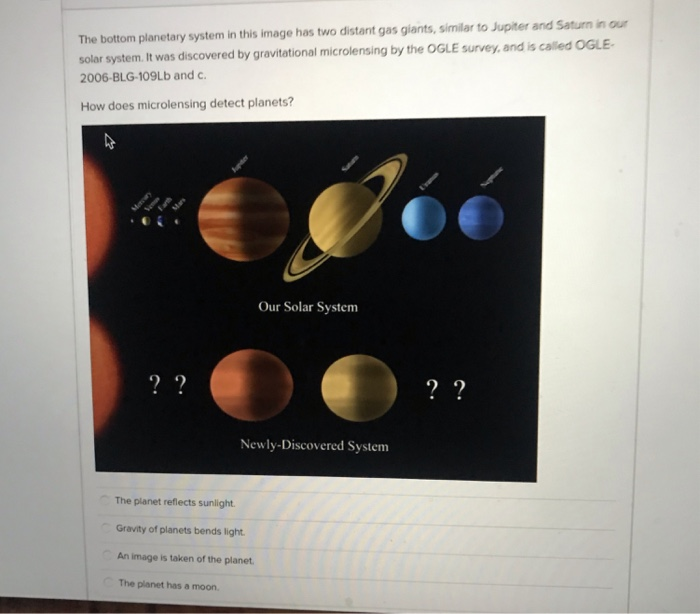 Solved The Bottom Planetary System In This Image Has Two