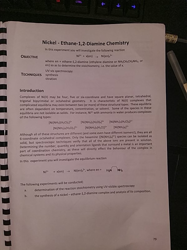 Ethane-1,2-Diamine Chemistry E This Nickel ... CTRL In