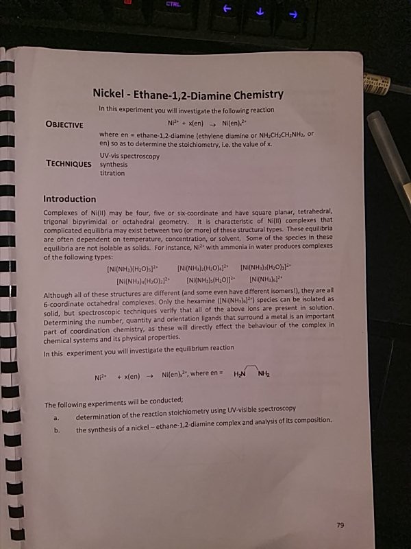 This Nickel ... E Ethane-1,2-Diamine In CTRL Chemistry