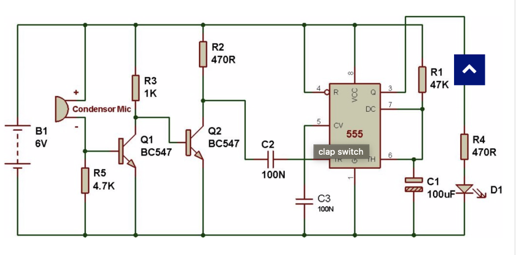 Two Clap ON - Clap OFF Circuits - 555 IC