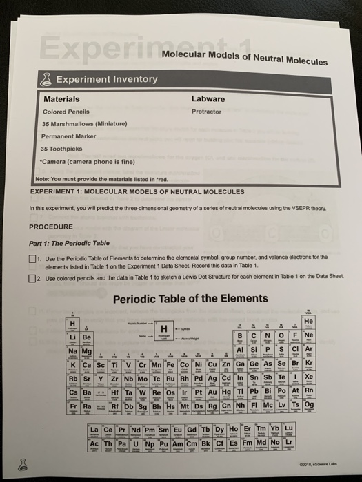 Solved Molecular Models Of Neutral Molecules Experiment I...