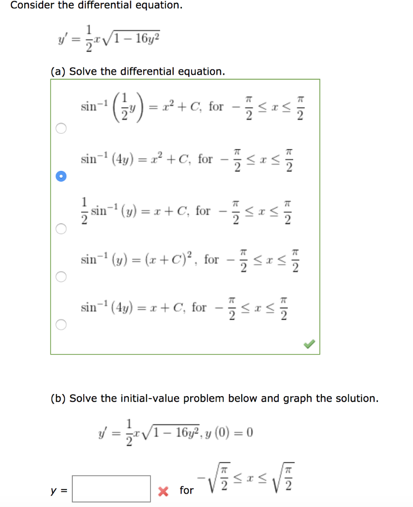 Consider The Differential Equation Y 1 2 X Sqrt 1 Chegg Com