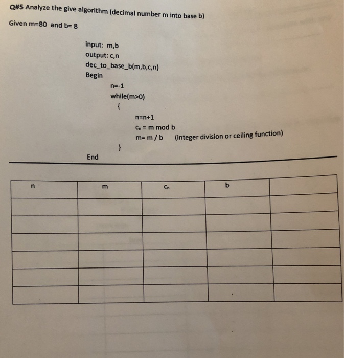 Solved 15 Analyze The Give Algorithm Decimal Number M In