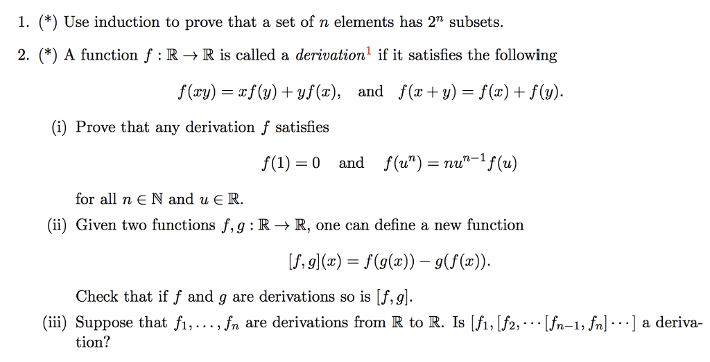 Solved 1 Use Induction To Prove That A Set Of N Elem Chegg Com