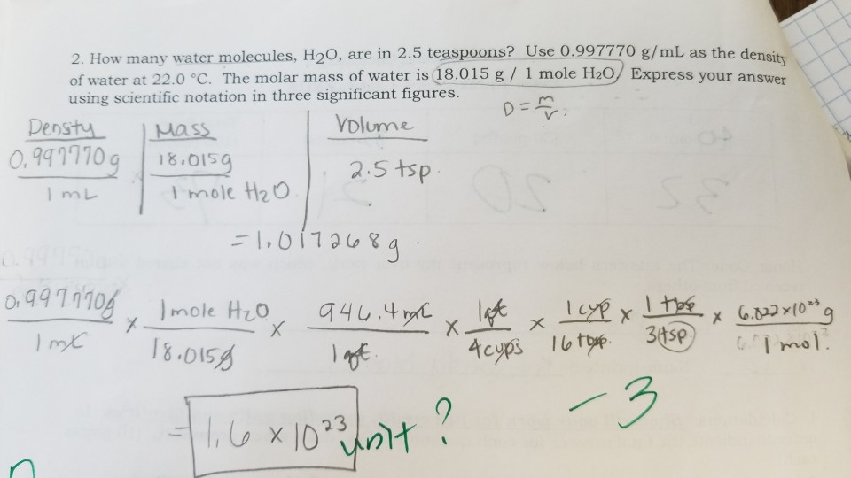 Solved 2 How Many Water Molecules H Are In 2 5 Teasp Chegg Com