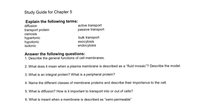 Study Guide For Chapter 5 Explain The Following Chegg 