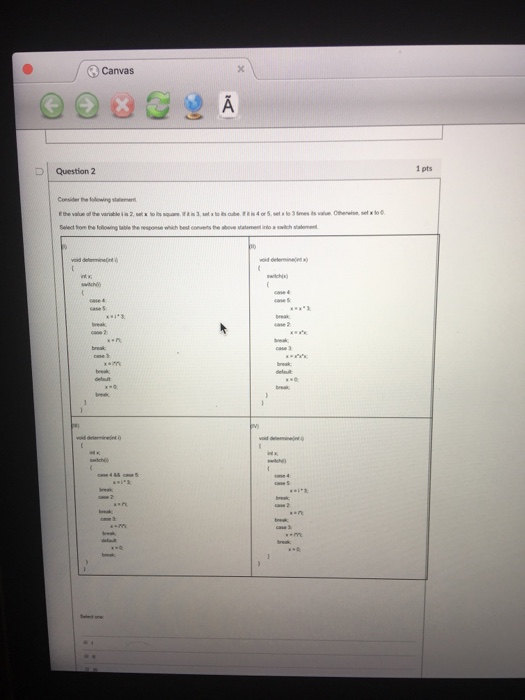 Canvas 1 pts Question 2