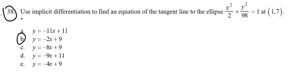 Solved Use Implicit Differentiation To Find An Equation O Chegg Com