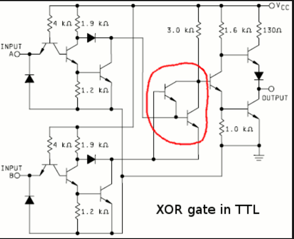 Xor схема на транзисторах