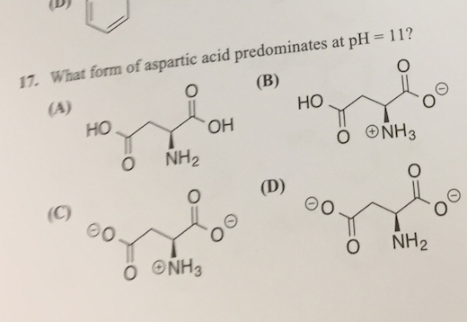 Solved 7. What Form Of Aspartic Acid Predominates At PH H