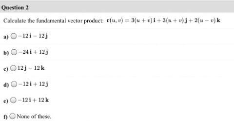 Solved Calculate The Fundamental Vector Product R U V Chegg Com