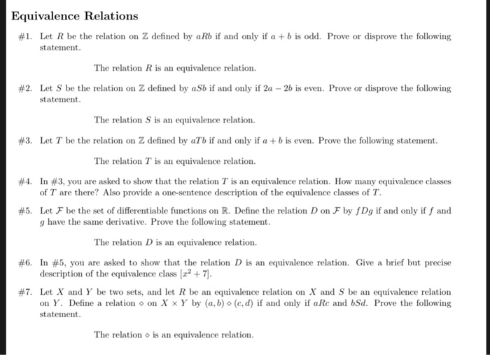 Solved Equivalence Relations 1 Let R Be The Relation On Chegg Com