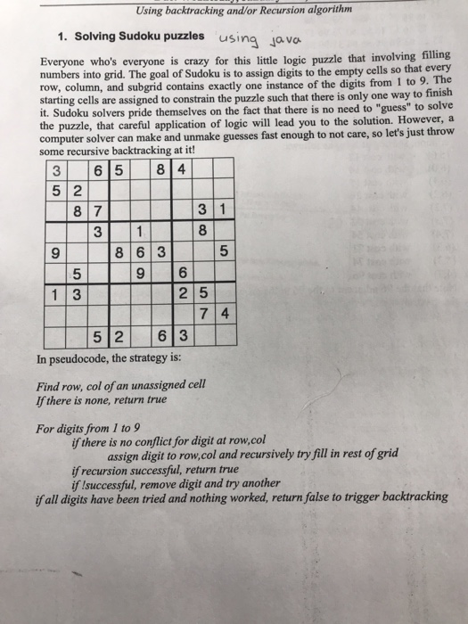 Sudoku Solver using Recursive Backtracking