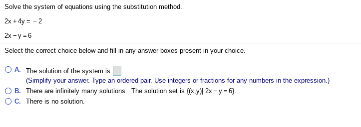 Solved Solve The System Of Equations Using The Substituti Chegg Com