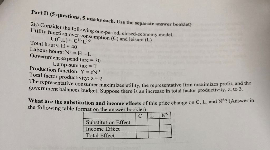 Solved Part Ii 5 Questions 5 Marks Each Use The Separa Chegg Com