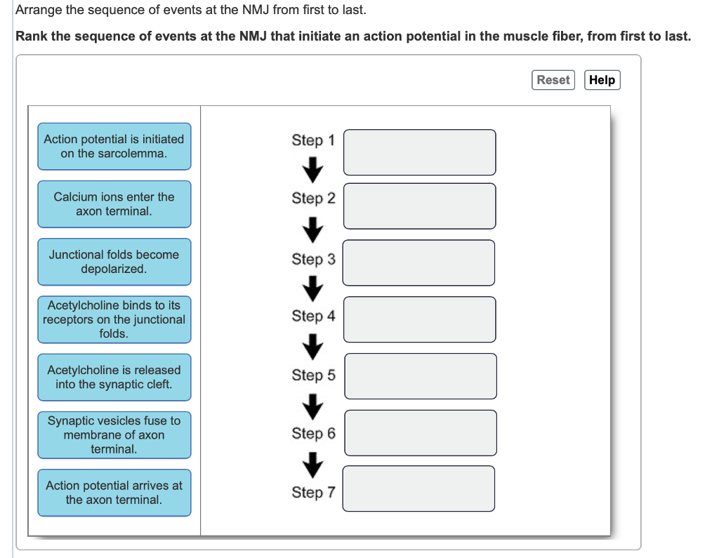Number the events in the correct order. Number the events in the correct order