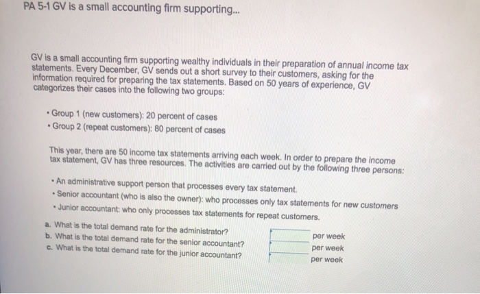 Pa 5 1 Gv Is A Small Accounting Firm Supporting Gv Chegg 