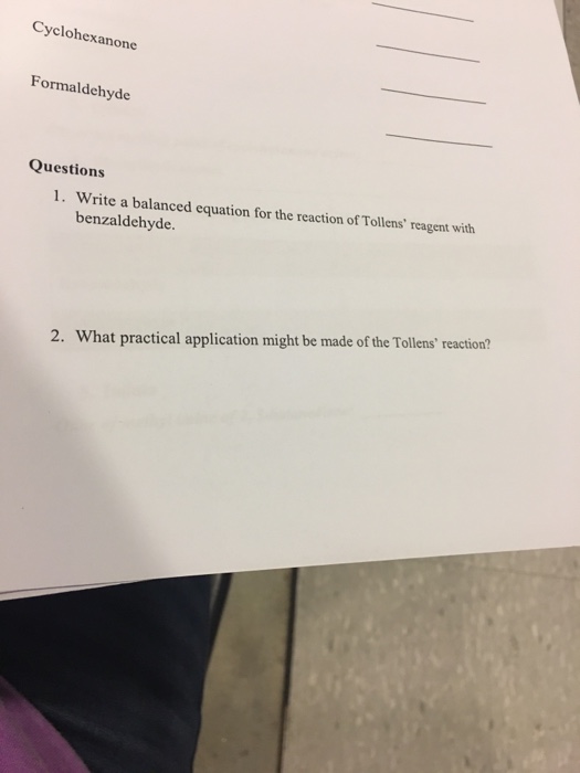 Tollens reagent formula picture