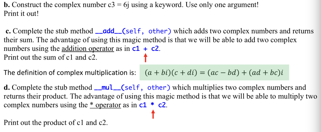 Solved Use Python Class Complexnumber Object Def Ini Chegg Com