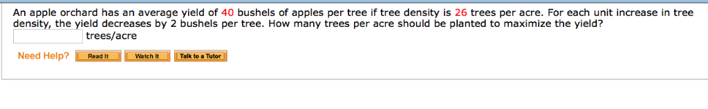 An Apple Orchard Has An Average Yield Of 40 Bushels Chegg 