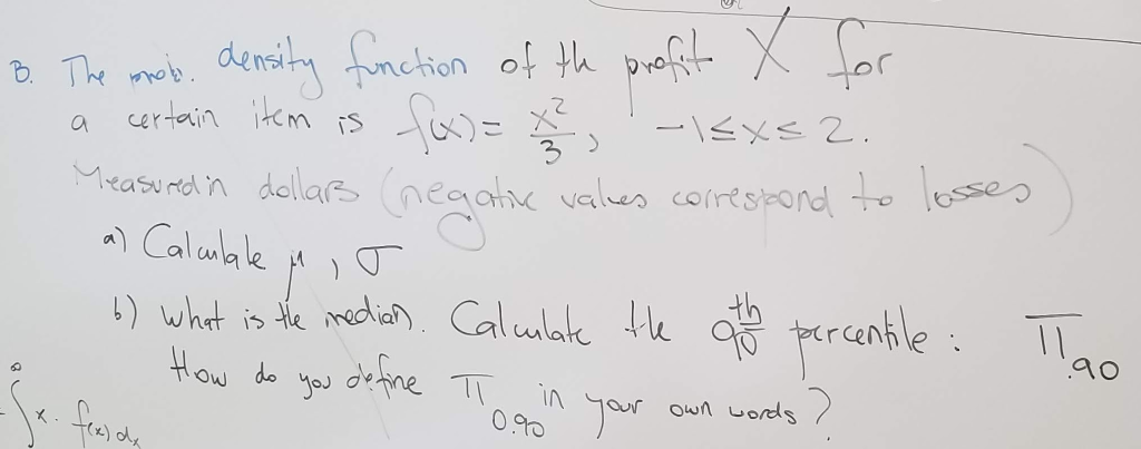 Solved The Probability Density Function Of The Profit X F Chegg Com