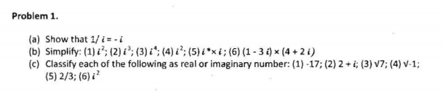 Solved Problem 1 A Show That 1 Ii B Simplify 1 Ig Chegg Com