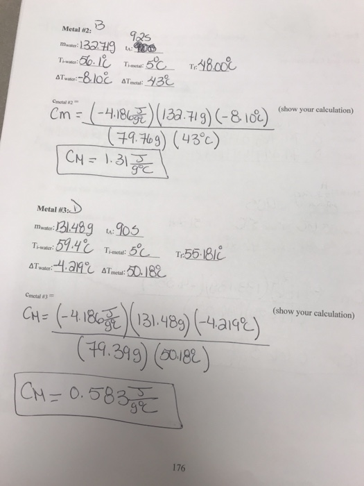 Data And Calculations L V Mass Diameter Length Vo Chegg Com