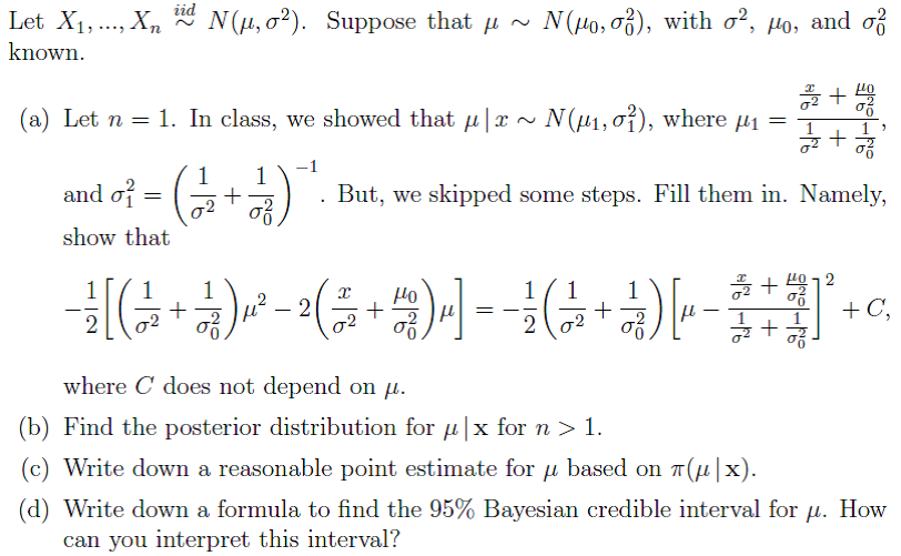 Let X1 Iid N M S2 Suppose That M N Ao Chegg Com
