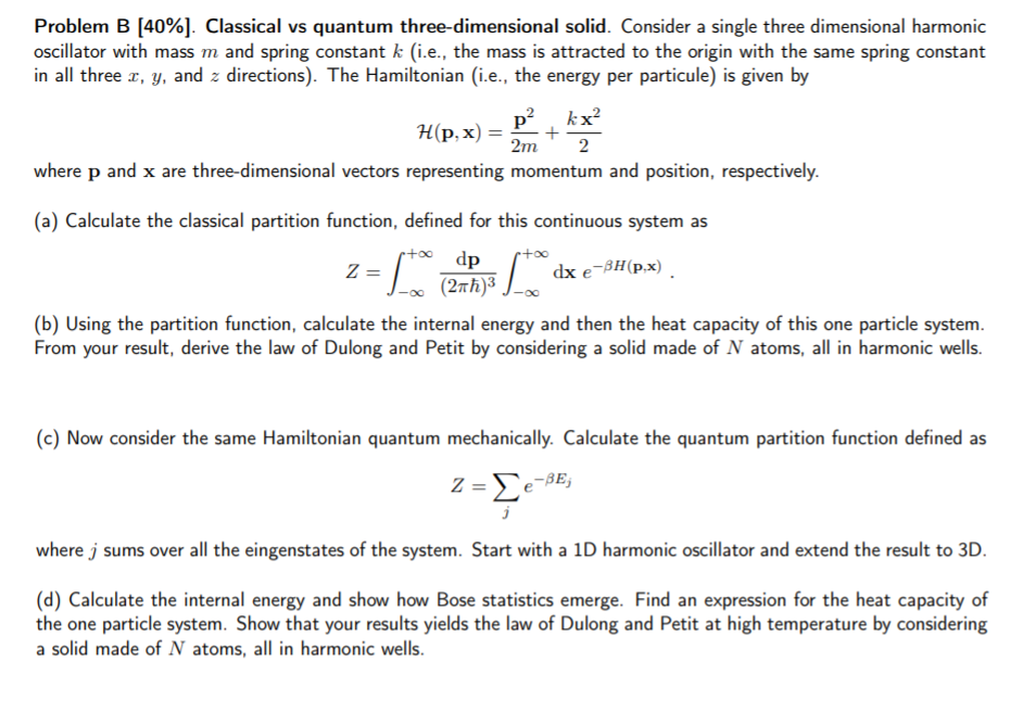 Solved Classical Vs Quantum Three Dimensional Solid Cons Chegg Com