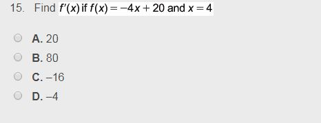 Solved 15 Find F X T F X 4x And X 4 O A B Chegg Com