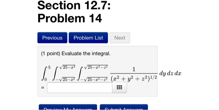 Solved 1 Point Evaluate The Integral Chegg Com