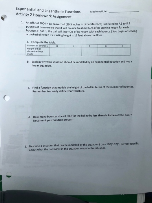 Chapter 6 exponential and logarithmic functions answers image