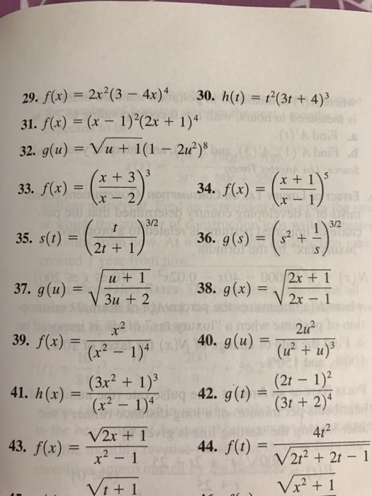 Solved 29 Jr 2x 3 4x 30 H 34 33 F X 3 34 F Chegg Com