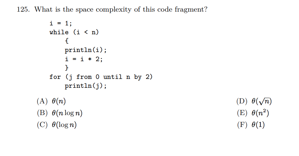 Solved 1 What Is The Time Complexity Of This Code Chegg Com