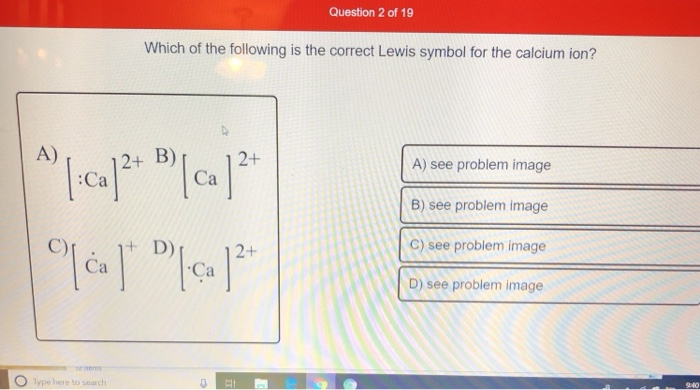 Solved Question 2 Of 19 Which Of The Following Is The Cor