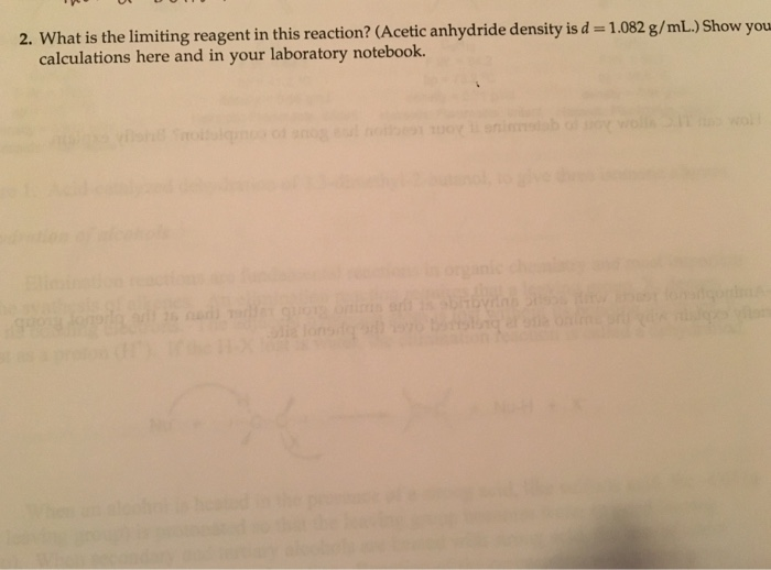 Solved What Is The Limiting Reagent In This Reaction? (Ac