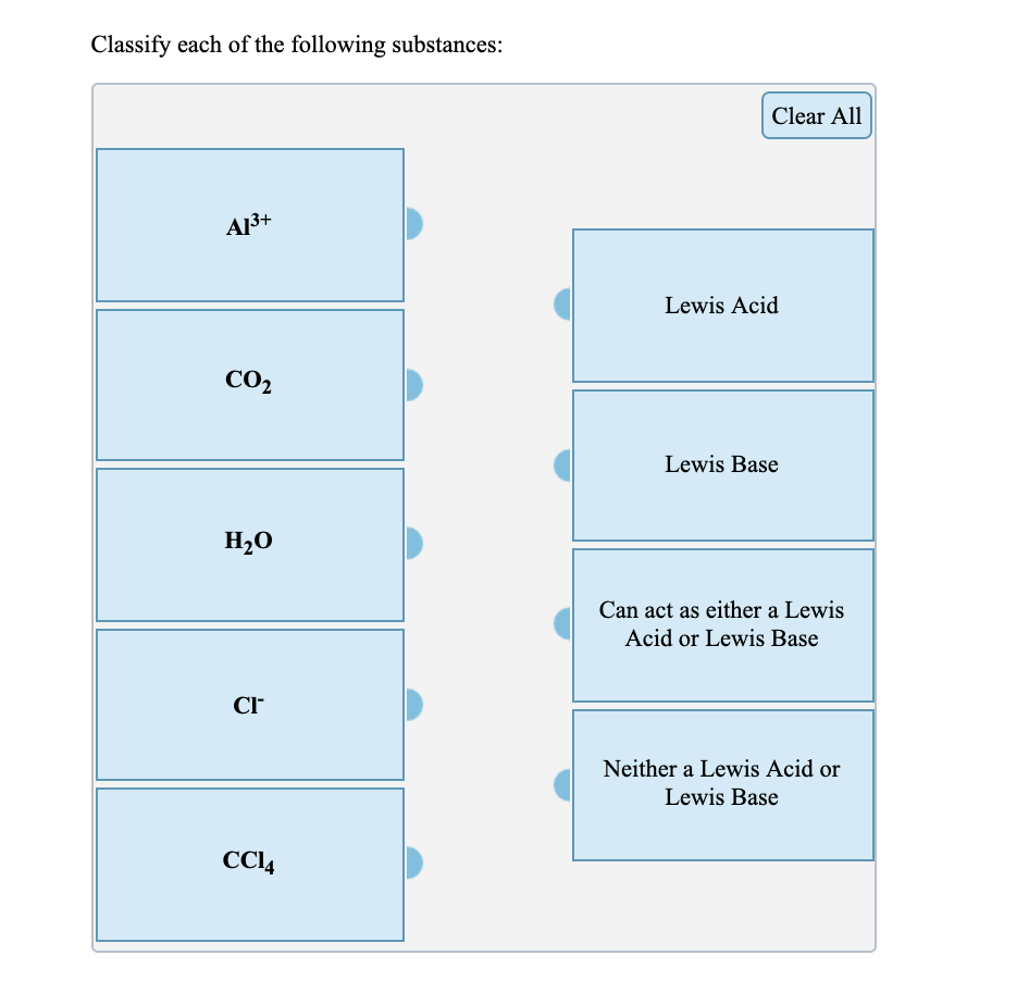 Solved Classify Each Of The Following Substances Clear A
