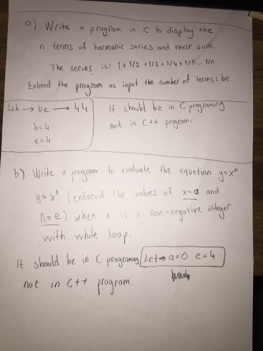 Solved A Write A Progfom In Cto Display The N Terns Of H Chegg Com