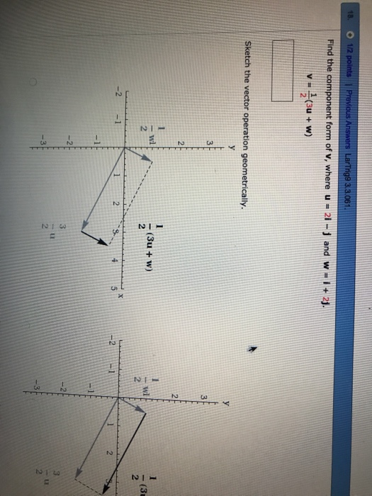 Solved Find The Component Form Of V Where U 2i J And Chegg Com