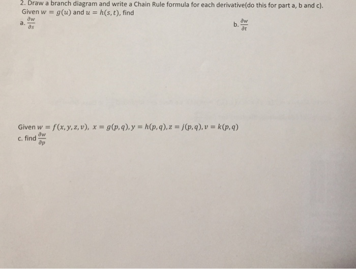 Solved 2 Draw A Branch Diagram And Write A Chain Rule Fo Chegg Com