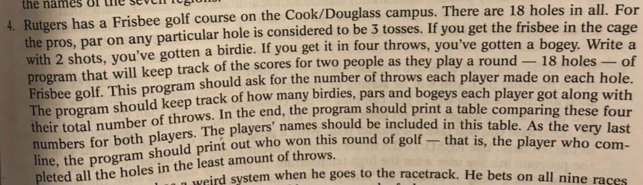 the names of the sevenb Rutgers has a Frisbee golf course on the Cook/Douglass campus. There are 18 holes in all. For the pro