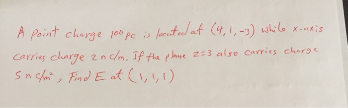 Solved A Point Charge 100 Pc Is Located At 4 1 3 Whi Chegg Com