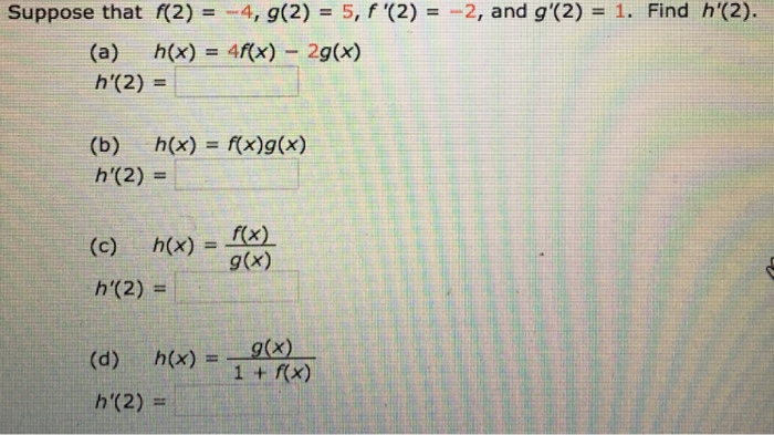 Solved Find H 2 Suppose That F 2 4 G 2 5 F 2 Chegg Com